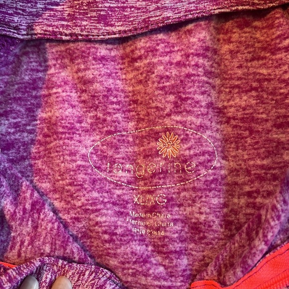 4/$19 like new Tangerine heather purple/pink workout pullover jacket size XL - Picture 5 of 6